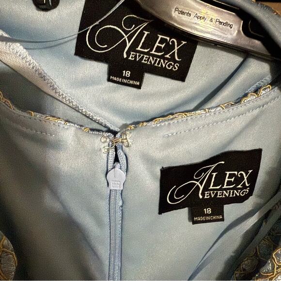 Alex Evenings Women's Embroidered Jacket & Dress for Wedding Guest Light Blue - Picture 13 of 15